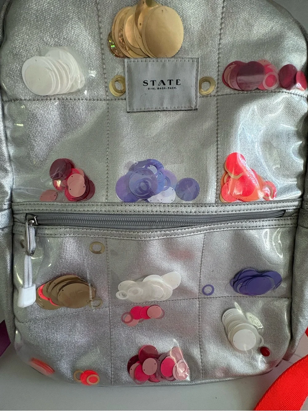 STATE Bags Kids' Kane Confetti Metallic Backpack (Silver)